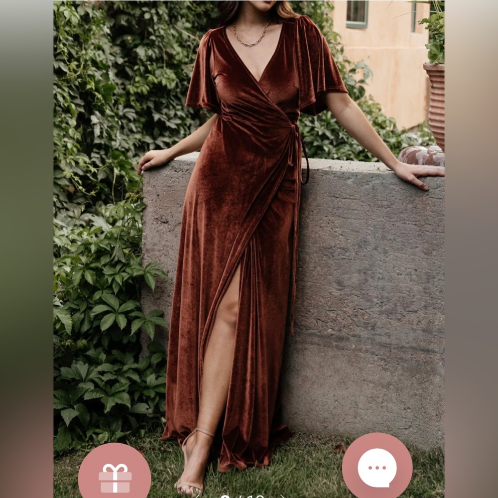 SOLD! Baltic born Meghan velvet wrap maxi dress
